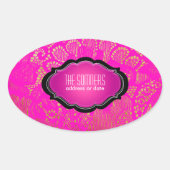 PixDezinesヴィンテージフェイクレース/ DIY背景色 楕円形シール (正面)