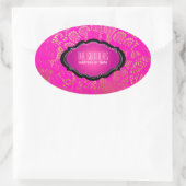 PixDezinesヴィンテージフェイクレース/ DIY背景色 楕円形シール (バッグ)