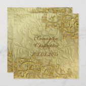 PixDezinesヴィンテージフェイク金ゴールドスワール 招待状 (正面/裏面)