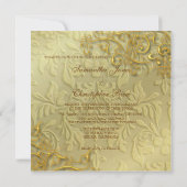 PixDezinesヴィンテージフェイク金ゴールドスワール 招待状 (裏面)