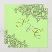 PixDezinesヴィンテージフェイク金ゴールドスワール 招待状 (正面/裏面)