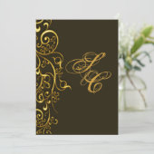 PixDezinesヴィンテージフェイク金ゴールドスワール 招待状 (スタンド正面)