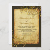 PixDezinesヴィンテージフェイク金ゴールドFILIGREE DIY  招待状 (裏面)