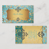 PixDezinesヴィンテージフローラのダマスク/パフェイクーチメント 名刺 (正面/裏面)