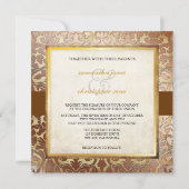 PixDezinesヴィンテージフローラダマスクモノグラム 招待状 (裏面)