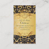 PixDezinesヴィンテージフローラダマスク/パーチフェイクメント 名刺 (裏面)