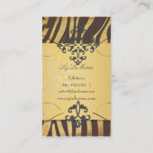 PixDezinesヴィンテージブラウンゼブラ/パフェイクーチメント 名刺 (裏面)