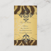 PixDezinesヴィンテージブラウンゼブラ/パフェイクーチメント 名刺 (裏面)