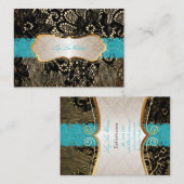 PixDezinesヴィンテージブラックレース/パフェイクーチメント 名刺 (正面/裏面)