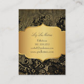 PixDezinesヴィンテージブラックレース/パフェイクーチメント 名刺 (裏面)