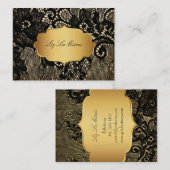 PixDezinesヴィンテージブラックレース/パフェイクーチメント 名刺 (正面/裏面)