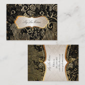 PixDezinesヴィンテージブラックレース/パフェイクーチメント 名刺 (正面/裏面)
