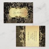 PixDezinesヴィンテージブラックレース/パフェイクーチメント 名刺 (正面/裏面)