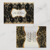 PixDezinesヴィンテージブラックレース/パフェイクーチメント 名刺 (正面/裏面)