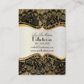 PixDezinesヴィンテージブラックレース/パフェイクーチメント 名刺 (裏面)