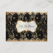 PixDezinesヴィンテージブラックレース/パフェイクーチメント 名刺 (正面)