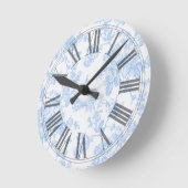 PixDezinesヴィンテージブルーバラツール ラウンド壁時計 (傾斜)