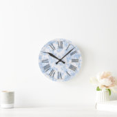 PixDezinesヴィンテージブルーバラツール ラウンド壁時計 (ホーム)