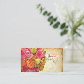 PixDezinesヴィンテージブーケ、フロリスト/ディカラー 名刺 (スタンド正面)