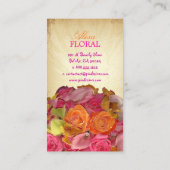 PixDezinesヴィンテージブーケ、フロリスト/ディカラー 名刺 (裏面)