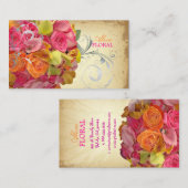 PixDezinesヴィンテージブーケ、フロリスト/ディカラー 名刺 (正面/裏面)