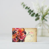 PixDezinesヴィンテージブーケ、快適/ダイカラー 名刺 (スタンド正面)