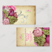 PixDezinesヴィンテージブーケ、快適/ダイカラー 名刺 (正面/裏面)