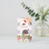 PixDezinesヴィンテージプリムローズ、牡丹 名刺 (スタンド正面)