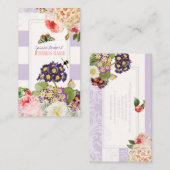 PixDezinesヴィンテージプリムローズ、牡丹 名刺 (正面/裏面)