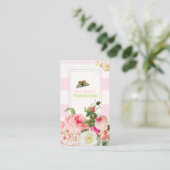 PixDezinesヴィンテージプリムローズ、牡丹 名刺 (スタンド正面)