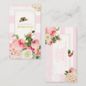 PixDezinesヴィンテージプリムローズ、牡丹 名刺 (正面/裏面)