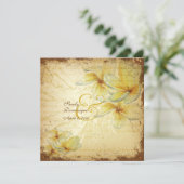 PixDezinesヴィンテージプルメリア 招待状 (スタンド正面)