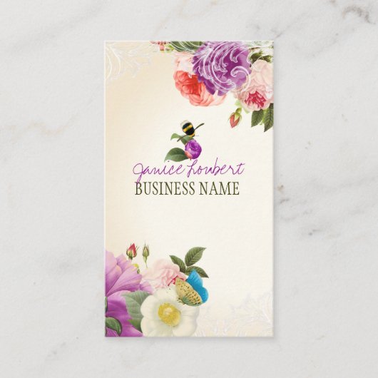 PixDezinesヴィンテージペニー/DIYバックグラウンド 名刺 (正面)