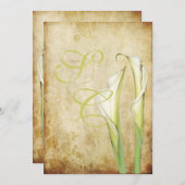 PixDezinesヴィンテージホワイトカラリリー 招待状 (正面/裏面)