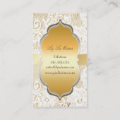 PixDezinesヴィンテージホワイトレース/パーチメント 名刺 (裏面)