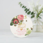 PixDezinesヴィンテージボタニカルブランチ+バブリー 招待状 (スタンド正面)