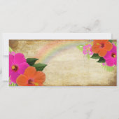 PixDezinesヴィンテージボーディングパス/ハイビスカス 招待状 (裏面)