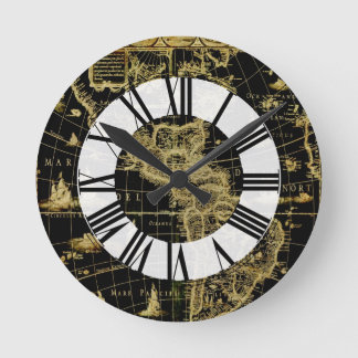 PixDezinesヴィンテージマ航海のップ ラウンド壁時計