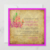 PixDezinesヴィンテージムラノガラスシャンデリア+ダマスク 招待状 (裏面)