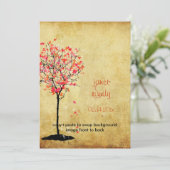 PixDezinesヴィンテージメープルツリー/ピンク+オレンジ 招待状 (スタンド正面)