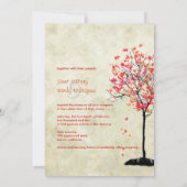 PixDezinesヴィンテージメープルツリー/ピンク+オレンジ 招待状 (裏面)