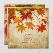 PixDezinesヴィンテージメープル葉/秋イベント 招待状 (正面/裏面)