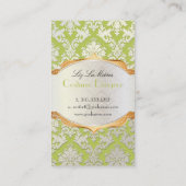 PixDezinesヴィンテージラパロマダマスク/抹茶グリーン 名刺 (裏面)