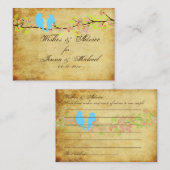 PixDezinesヴィンテージラブバード、アドバイスカード アドバイスカード (正面/裏面)