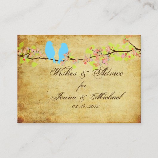 PixDezinesヴィンテージラブバード、アドバイスカード アドバイスカード (正面)