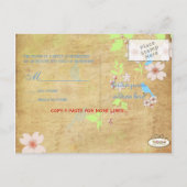 PixDezinesヴィンテージラブバードRSVPポストカード インビテーションポストカード (裏面)