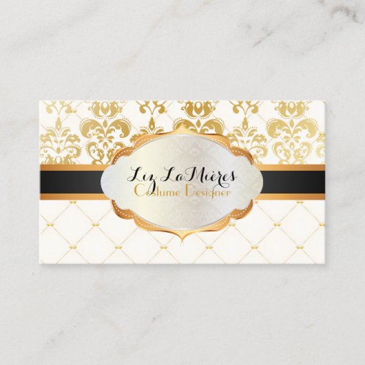 PixDezinesヴィンテージリス・ダマスク 名刺 (正面)