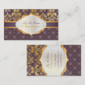 PixDezinesヴィンテージリス・ダマスク 名刺 (正面/裏面)