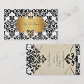 PixDezinesヴィンテージレイラ・ダマスク/パーチフェイクメント 名刺 (正面/裏面)