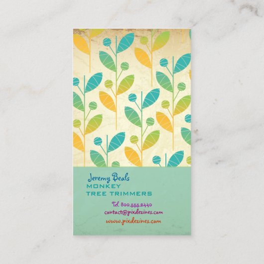 PixDezinesヴィンテージレトロのフィー♥♥♥ージ 名刺 (裏面)